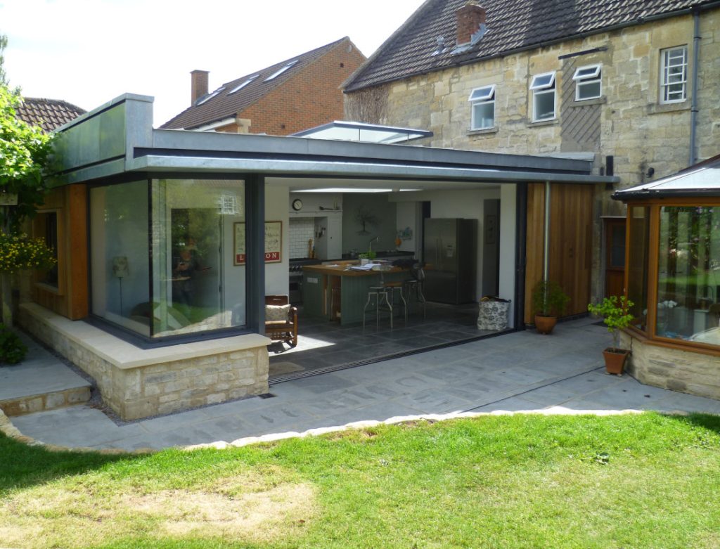 Modern kitchen extension to historic house